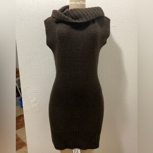 Cynthia Rowley women’s Y2K brown crowl neck sweater dress size M